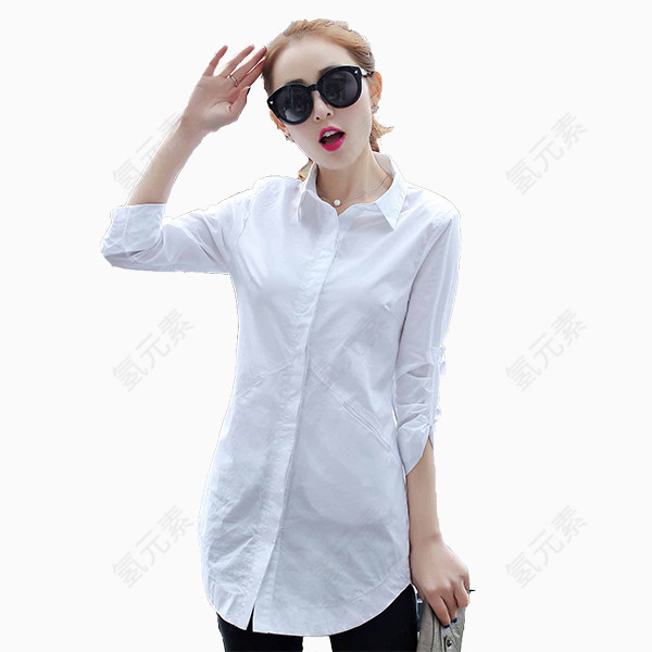 白色时尚流行简约衬衫