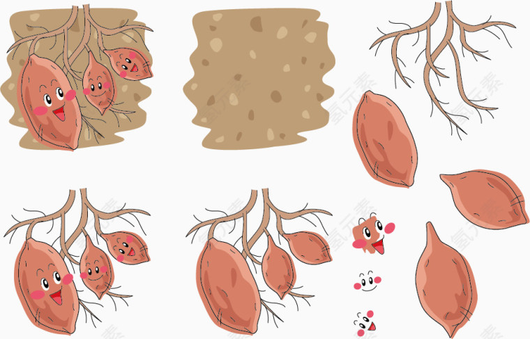 矢量地里的地瓜表情