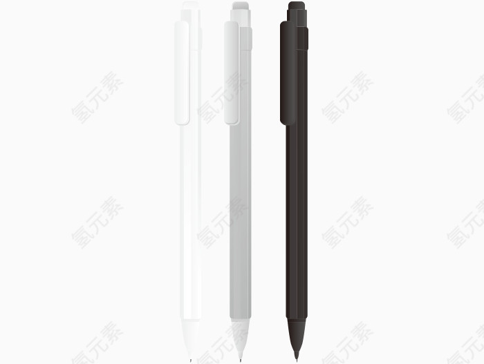 矢量学生素材黑白灰笔