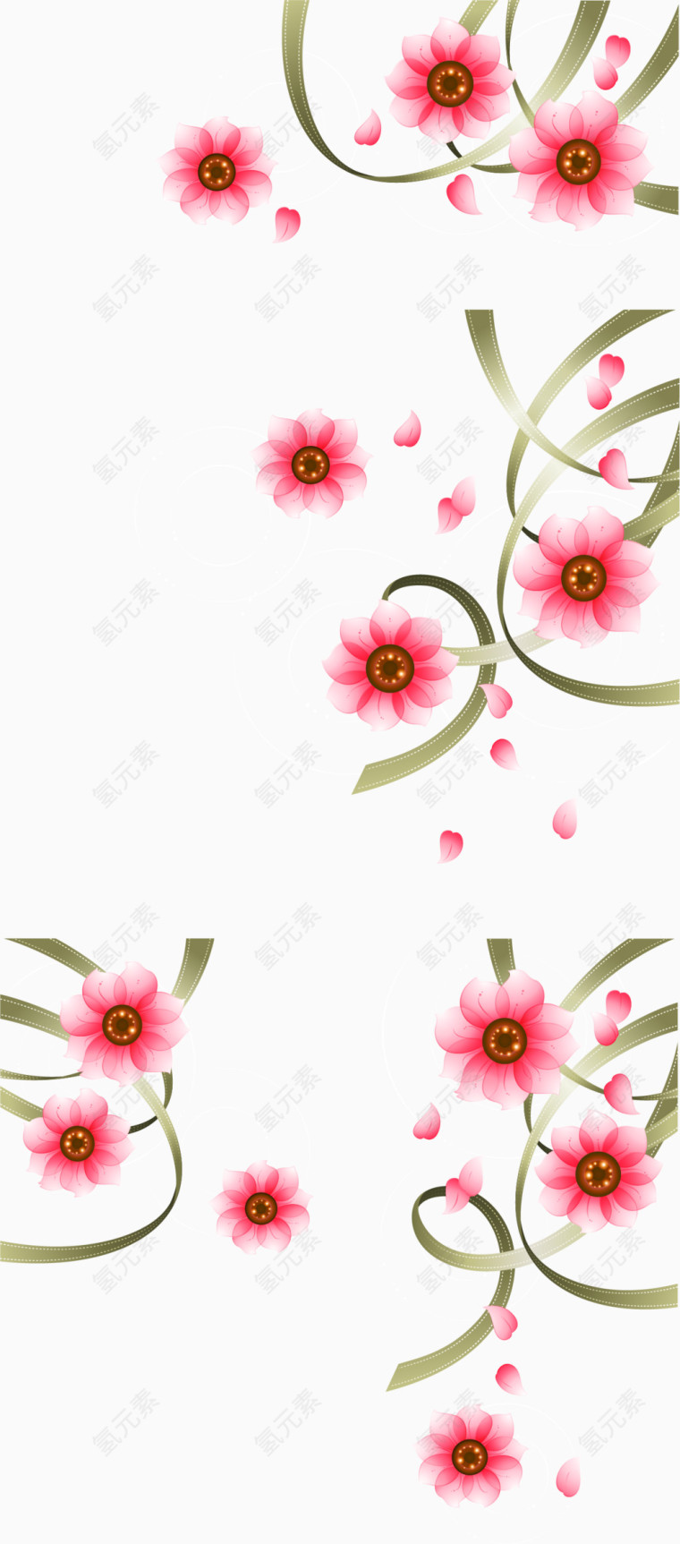 粉色矢量装饰花边花纹素材