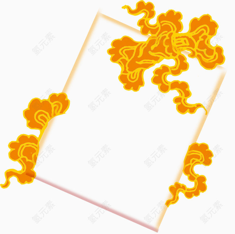 橘黄色花纹边框
