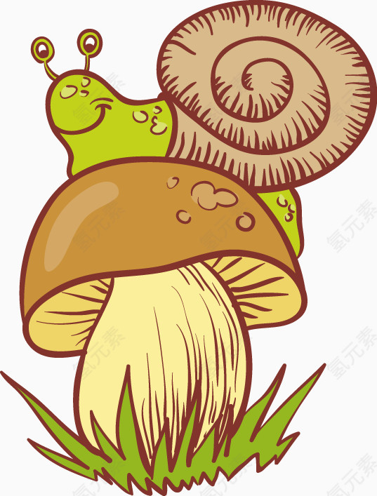 蜗牛和蘑菇