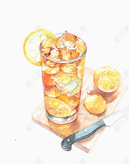 手绘柠檬红茶