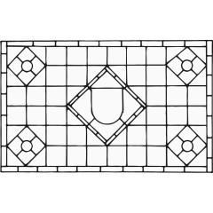 长方形窗上的菱形花纹