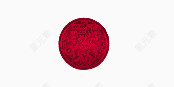 红色中国风春字装饰图案