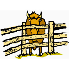 栅栏里的牛