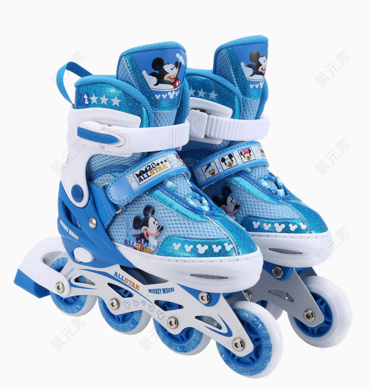 蓝色轮滑鞋
