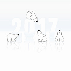 2017新年卡通北极熊图片