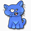 蓝色卡通小猫