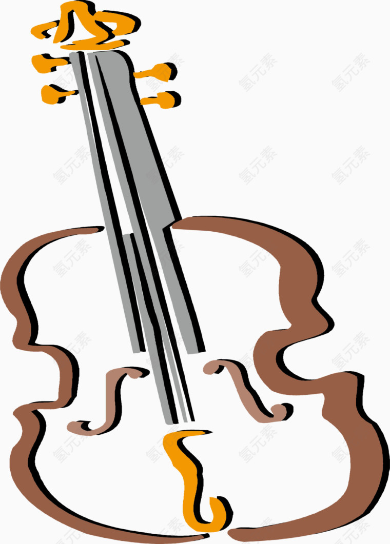 手绘小提琴素材图片