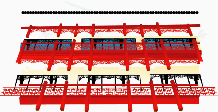 矢量手绘古代建筑