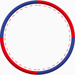 矢量红蓝带虚线圆环