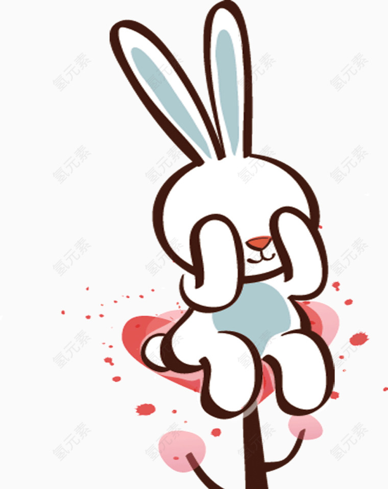 卡通可爱小白兔
