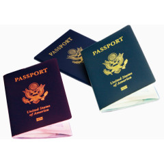三本深蓝色封皮护照