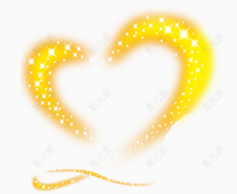 闪闪发光的黄色爱心