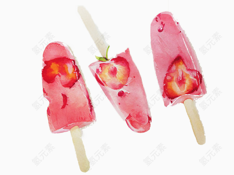 草莓味的冰棒图片素材