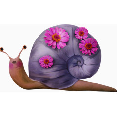 手绘紫色蜗牛