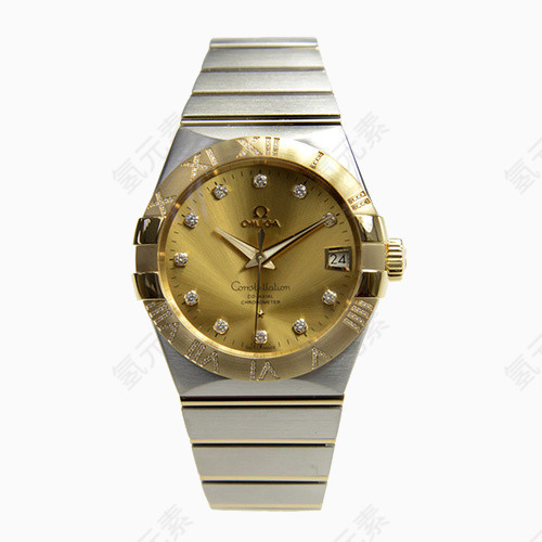 欧米茄星座系列香槟色表盘手表