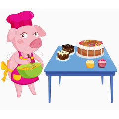 小猪做蛋糕