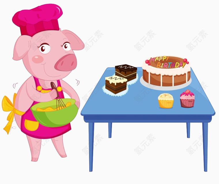 小猪做蛋糕