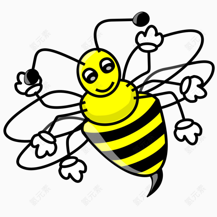 黄色蜜蜂免抠素材