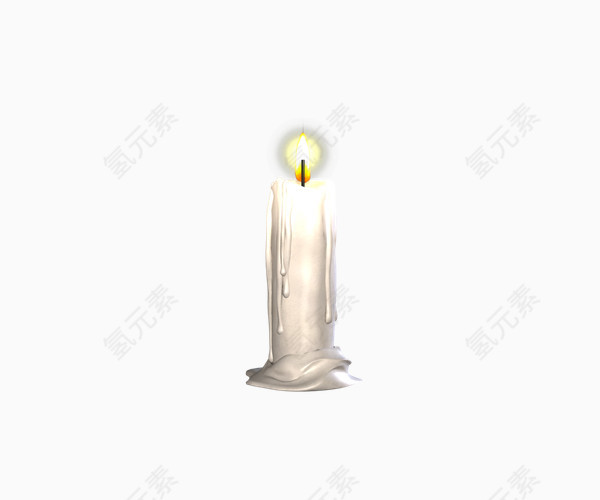 白色燃烧蜡烛