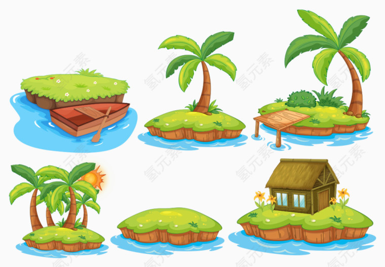 椰子树海岛矢量