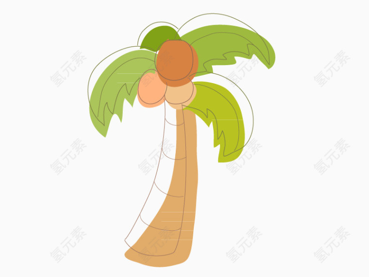 椰子树卡通矢量素材
