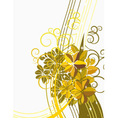 黄绿花卉矢量图片