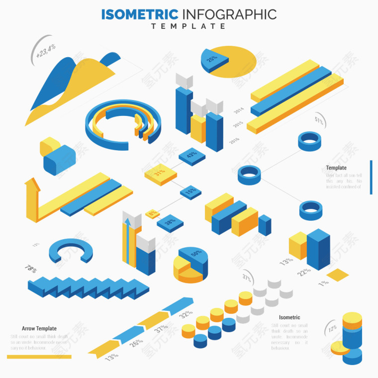 创意立体分析图表矢量素材
