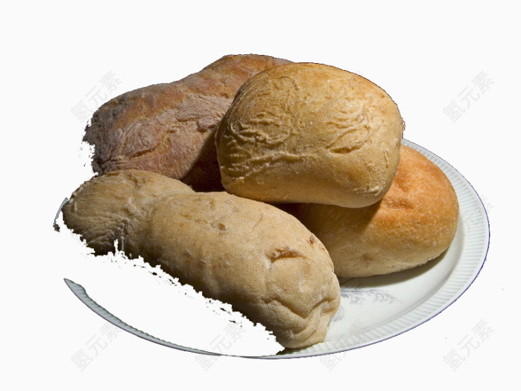 白色盘子面包
