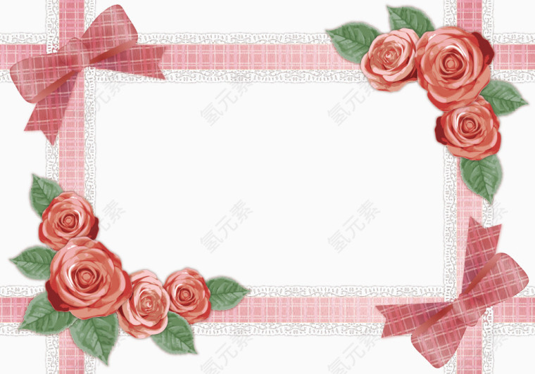 玫瑰装饰相框边框