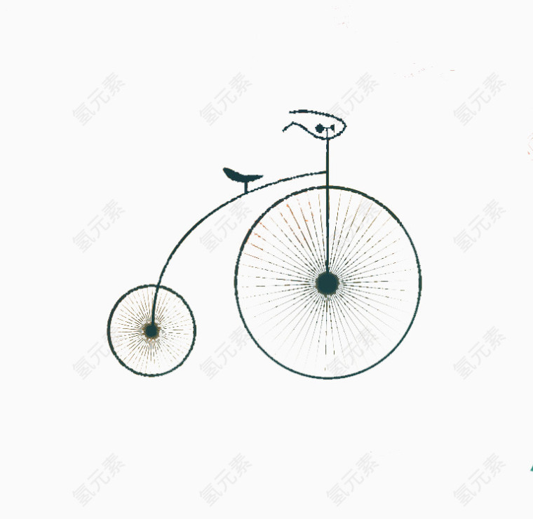 复古抽象自行车矢量素材