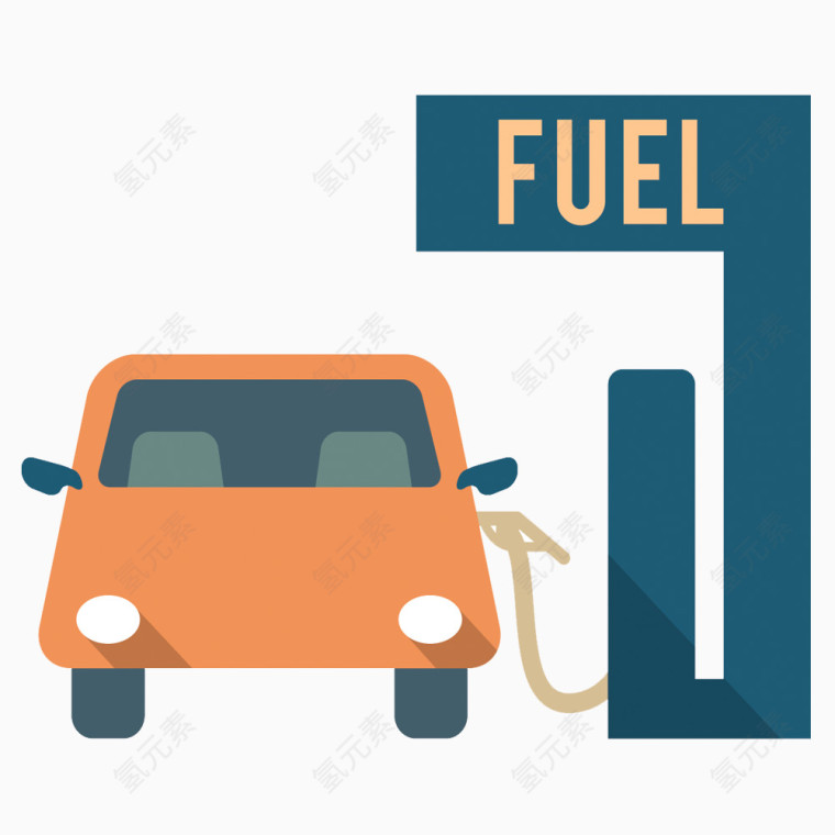 矢量正在加油的汽车素材 给车加油