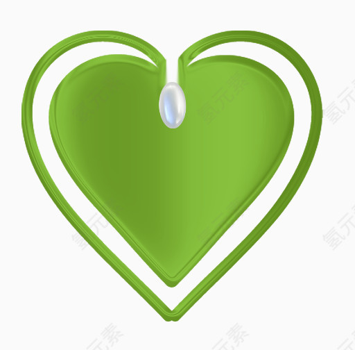 白色珍珠绿色心形
