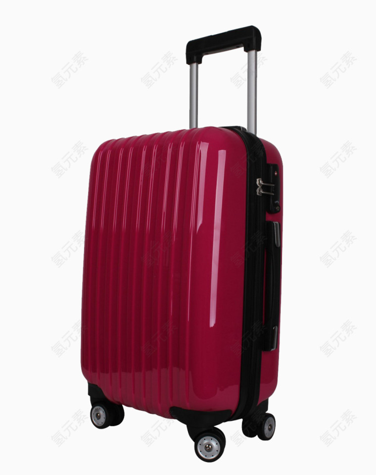 24寸玫红色行李箱