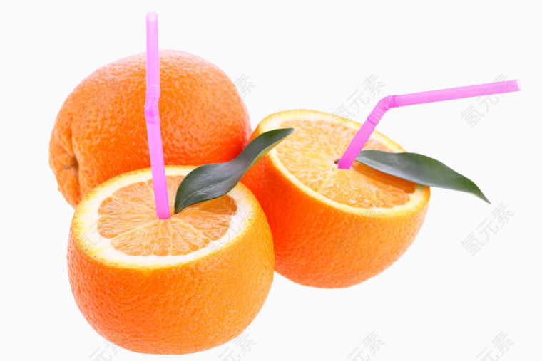 吸管橙子