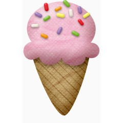 粉色不织布冰淇淋