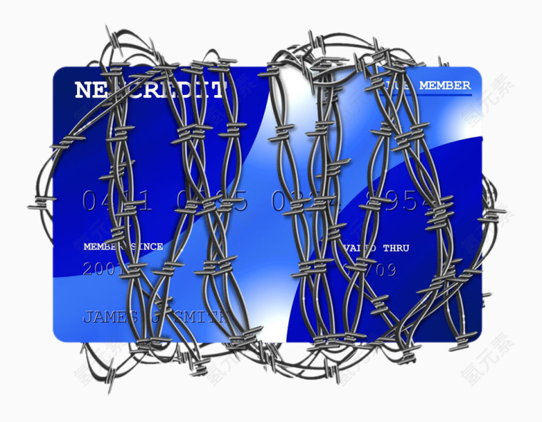 绑着铁丝的银行卡