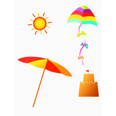太阳雨伞元素