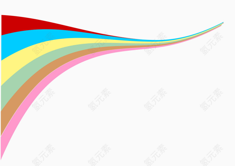 矢量线条彩虹色素材