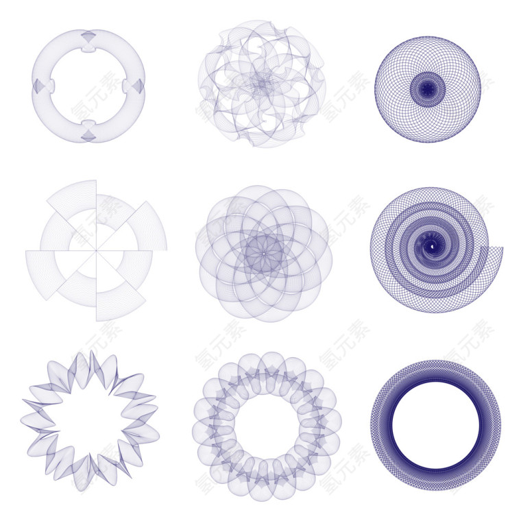 矢量线条花纹素材图片