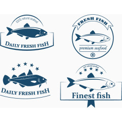 矢量鲜鱼标签