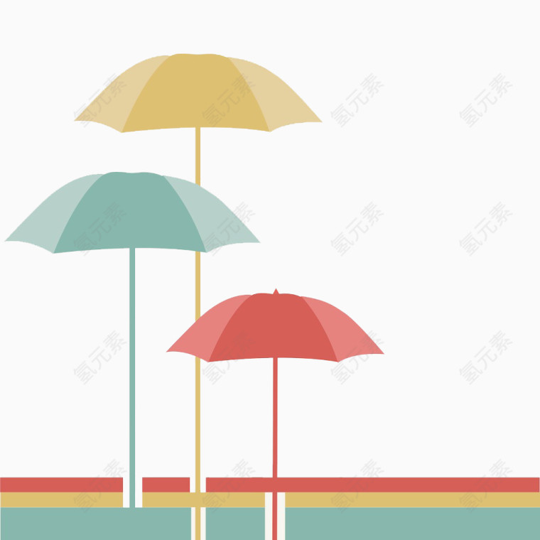 三色雨伞