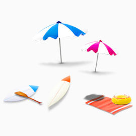冲浪板遮阳伞沙滩毯