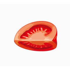 卡通手绘蔬菜切开的西红柿