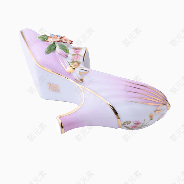 鲜花瓷鞋
