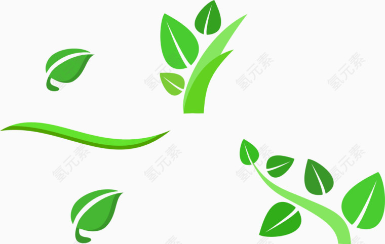 绿色树叶环保海报PNG矢量元素
