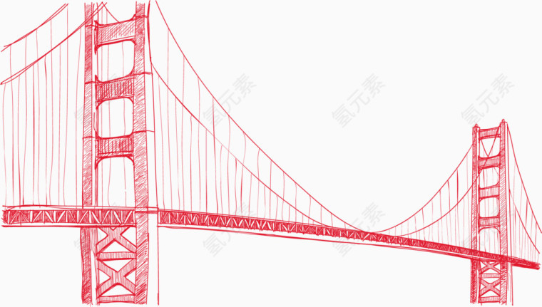 红色抽象吊桥