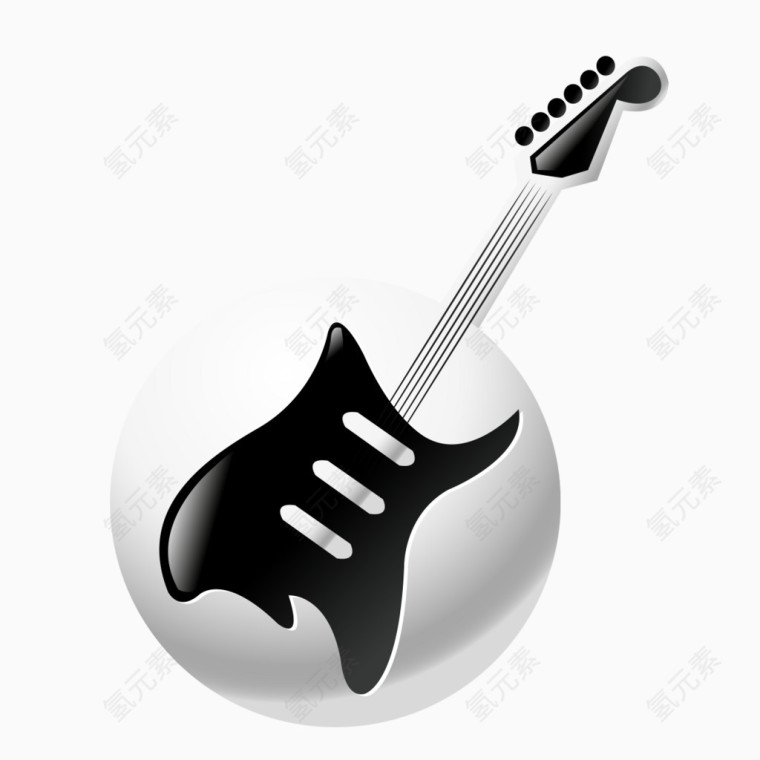 黑白的吉他模型